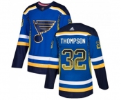 Adidas St. Louis Blues #32 Tage Thompson Authentic Blue Drift Fashion NHL Jersey