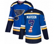 Adidas St. Louis Blues #7 Patrick Maroon Authentic Blue USA Flag Fashion NHL Jersey