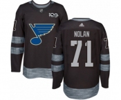Adidas St. Louis Blues #71 Jordan Nolan Authentic Black 1917-2017 100th Anniversary NHL Jersey