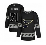 Adidas St. Louis Blues #71 Jordan Nolan Authentic Black Team Logo Fashion NHL Jersey