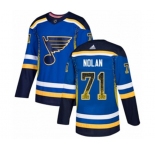 Adidas St. Louis Blues #71 Jordan Nolan Authentic Blue Drift Fashion NHL Jersey