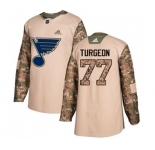 Adidas St. Louis Blues #77 Pierre Turgeon Authentic Camo Veterans Day Practice NHL Jersey