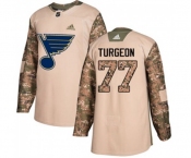 Adidas St. Louis Blues #77 Pierre Turgeon Authentic Camo Veterans Day Practice NHL Jersey