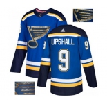 Adidas St. Louis Blues #9 Scottie Upshall Authentic Royal Blue Fashion Gold NHL Jersey
