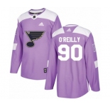 Adidas St. Louis Blues #90 Ryan O'Reilly Authentic Purple Fights Cancer Practice NHL Jersey
