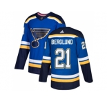 Men Adidas St. Louis Blues #21 Patrik Berglund Blue Home Authentic Stitched NHL Jersey