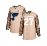 Men Adidas St. Louis Blues #27 Alex Pietrangelo Camo Authentic 2017 Veterans Day Stitched NHL Jersey