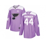 Men Adidas St. Louis Blues #44 Chris Pronger Purple Authentic Fights Cancer Stitched NHL Jersey