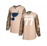 Men Adidas St. Louis Blues #77 Pierre Turgeon Camo Authentic 2017 Veterans Day Stitched NHL Jersey