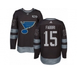 Men's Adidas St. Louis Blues #15 Robby Fabbri Authentic Black 1917-2017 100th Anniversary NHL Jersey