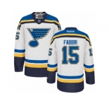 Men's Reebok St. Louis Blues #15 Robby Fabbri Authentic White Away NHL Jersey