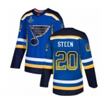 Men's St. Louis Blues #20 Alexander Steen Authentic Blue Drift Fashion 2019 Stanley Cup Champions Hockey Jersey