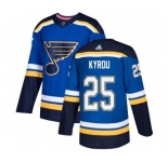 Men's St. Louis Blues #25 Jordan Kyrou Blue Home Official Adidas Jersey