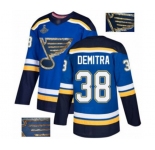 Men's St. Louis Blues #38 Pavol Demitra Authentic Royal Blue Fashion Gold 2019 Stanley Cup Champions Hockey Jersey