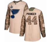 Men's St. Louis Blues #44 Chris Pronger Authentic Camo Veterans Day Practice 2019 Stanley Cup Champions Hockey Jersey