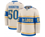 Men's St. Louis Blues #50 Jordan Binnington Cream 2024-25 Winter Classic Stitched Hockey Jersey