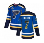 Men's St. Louis Blues #7 Joe Mullen Authentic Blue Drift Fashion 2019 Stanley Cup Champions Hockey Jersey