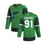 Men's St. Louis Blues #91 Vladimir Tarasenko 2020 St. Patrick's Day Stitched Hockey Jersey Green