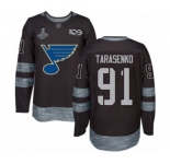 Men's St. Louis Blues #91 Vladimir Tarasenko Authentic Black 1917-2017 100th Anniversary 2019 Stanley Cup Champions Hockey Jersey