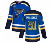 Men's St. Louis Blues #91 Vladimir Tarasenko Authentic Blue Drift Fashion 2019 Stanley Cup Champions Hockey Jersey