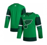 Men's St. Louis Blues Blank 2020 St. Patrick's Day Stitched Hockey Jersey Green