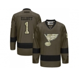St. Louis Blues #1 Brian Elliott Green Salute to Service Stitched NHL Jersey