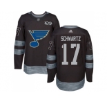 St. Louis Blues #17 Jaden Schwartz Black 1917-2017 100th Anniversary Stitched NHL Jersey