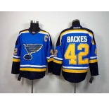 nhl jerseys st. louis blues #42 backes lt.blue[patch C]