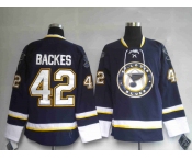 nhl st. louis blues 42#backes dark blue third jersey