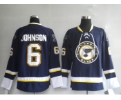 nhl st. louis blues 6# johnson dark blue third jersey
