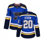 Women Adidas St. Louis Blues #20 Alexander Steen Premier Royal Blue Home NHL Jersey