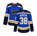 Women Adidas St. Louis Blues #38 Pavol Demitra Premier Royal Blue Home NHL Jersey