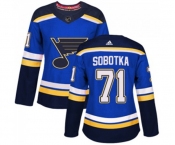 Women Adidas St. Louis Blues #71 Vladimir Sobotka Premier Royal Blue Home NHL Jersey
