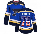 Women Adidas St. Louis Blues #78 Beau Bennett Authentic Blue USA Flag Fashion NHL Jersey