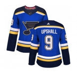 Women Adidas St. Louis Blues #9 Scottie Upshall Premier Royal Blue Home NHL Jersey