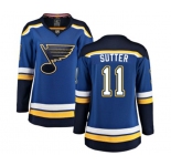 Women St. Louis Blues #11 Brian Sutter Fanatics Branded Royal Blue Home Breakaway NHL Jersey
