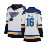 Women St. Louis Blues #16 Brett Hull Fanatics Branded White Away Breakaway NHL Jersey