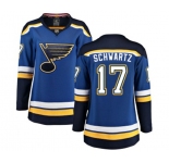 Women St. Louis Blues #17 Jaden Schwartz Fanatics Branded Royal Blue Home Breakaway NHL Jersey