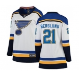 Women St. Louis Blues #21 Patrik Berglund Fanatics Branded White Away Breakaway NHL Jersey