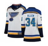 Women St. Louis Blues #34 Jake Allen Fanatics Branded White Away Breakaway NHL Jersey