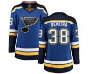 Women St. Louis Blues #38 Pavol Demitra Fanatics Branded Royal Blue Home Breakaway NHL Jersey
