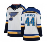Women St. Louis Blues #44 Chris Pronger Fanatics Branded White Away Breakaway NHL Jersey