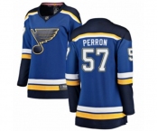 Women St. Louis Blues #57 David Perron Fanatics Branded Royal Blue Home Breakaway NHL Jersey