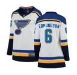 Women St. Louis Blues #6 Joel Edmundson Fanatics Branded White Away Breakaway NHL Jersey