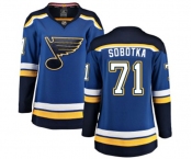 Women St. Louis Blues #71 Vladimir Sobotka Fanatics Branded Royal Blue Home Breakaway NHL Jersey