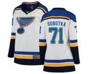 Women St. Louis Blues #71 Vladimir Sobotka Fanatics Branded White Away Breakaway NHL Jersey