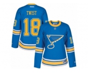 Women's Reebok St. Louis Blues #18 Tony Twist Authentic Blue 2017 Winter Classic NHL Jersey
