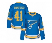 Women's Reebok St. Louis Blues #41 Robert Bortuzzo Authentic Blue 2017 Winter Classic NHL Jersey