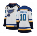 Women's St. Louis Blues #10 Brayden Schenn Fanatics Branded White Away Breakaway 2019 Stanley Cup Champions Hockey Jersey
