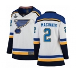 Women's St. Louis Blues #2 Al Macinnis Fanatics Branded White Away Breakaway 2019 Stanley Cup Champions Hockey Jersey
